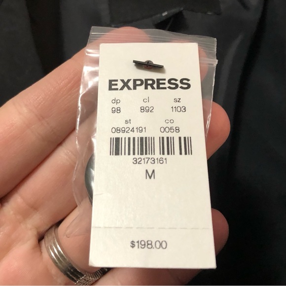 NWT Express Color Block Nylon Belted Trench Coat - Picture 6 of 11